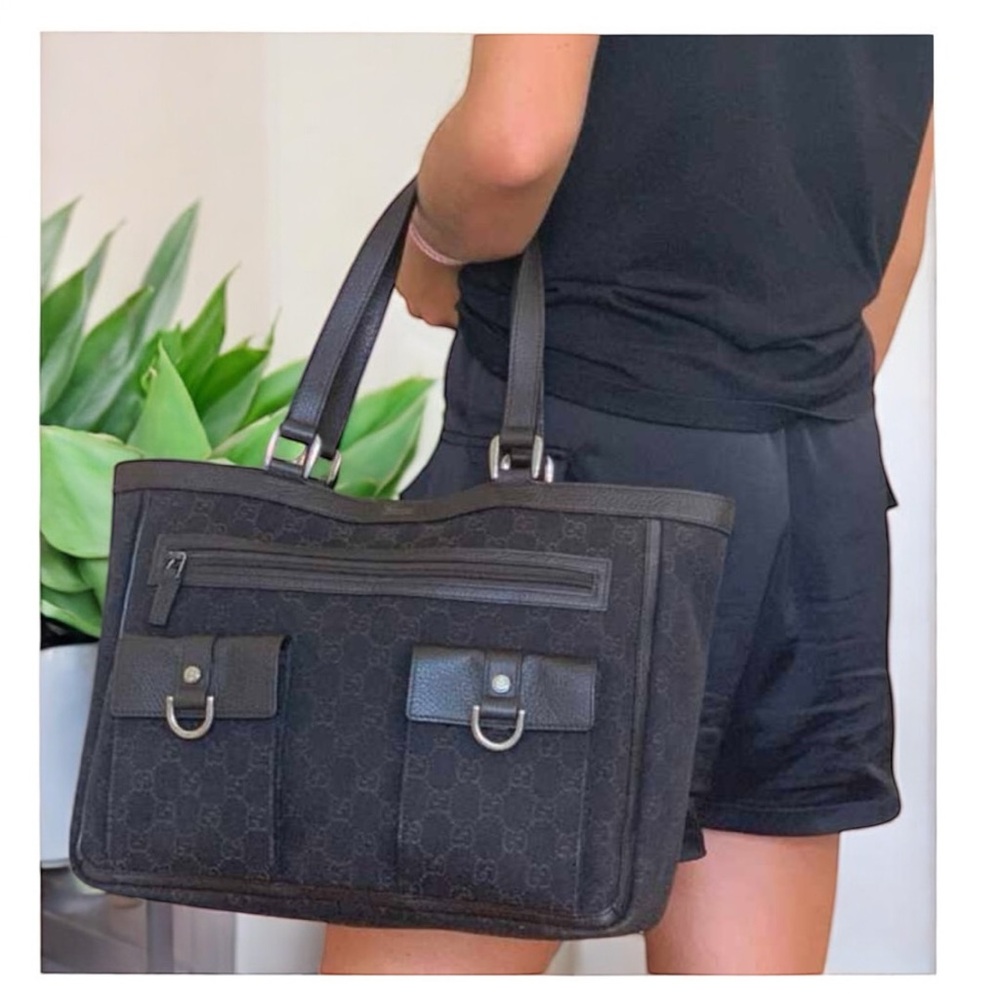 Gucci signature print GG canvas bag off-white messenger abbey pocket tote #H97 - Picture 10 of 10